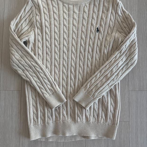 폴로 랄프로렌 케이블 니트 아이보리 정품 s사이즈