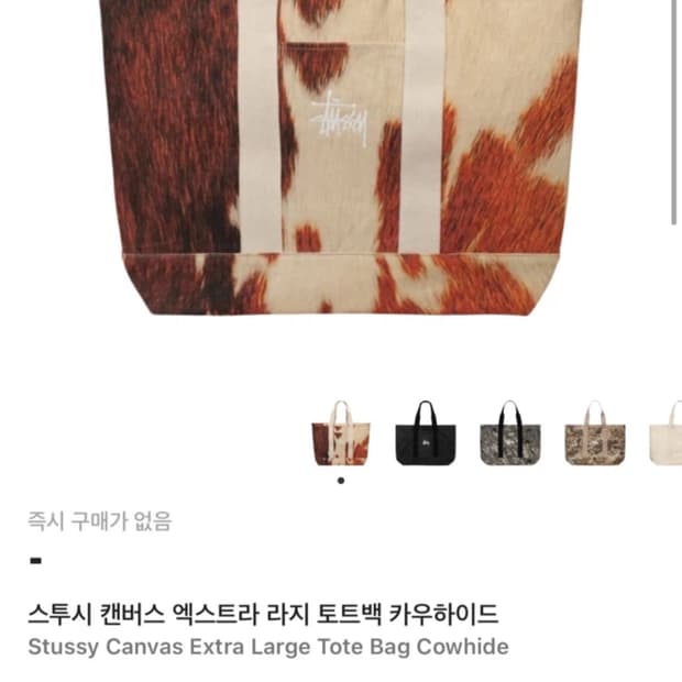 스투시 캔버스 엑스트라 라지 토트백