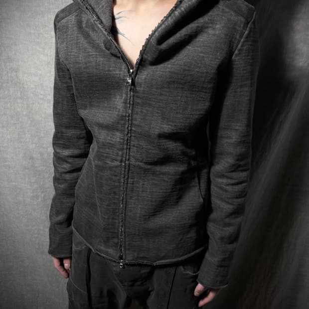 wjk Heavy Cotton Raw Edge Zip Up Hoodie 