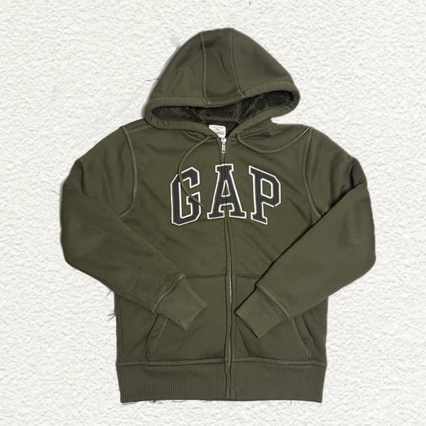 갭 기모 후드집업 XS 카키