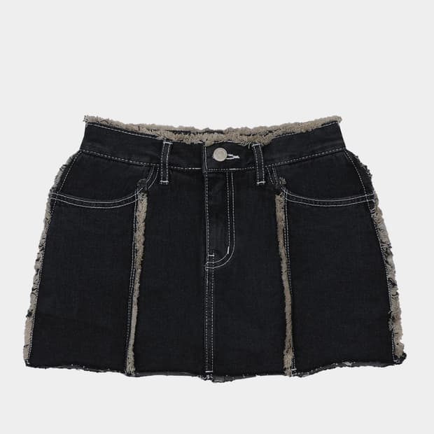 키시닝 데님 스커트 블랙