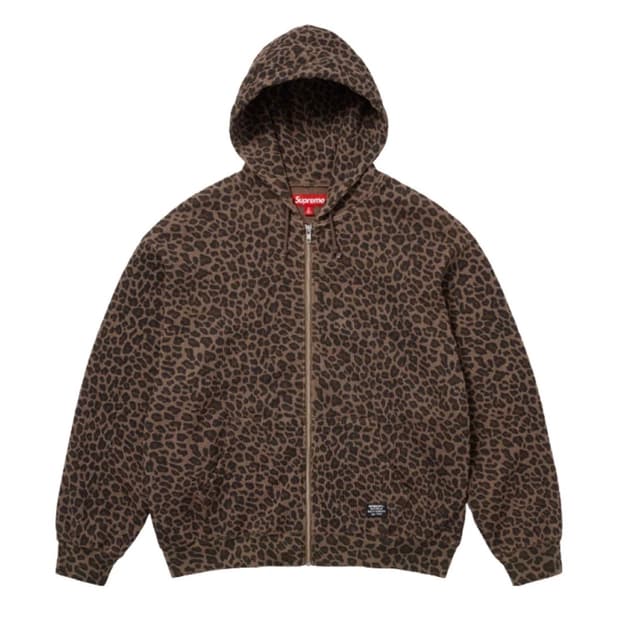 [S] 슈프림 써멀 후드 집업 레오파드