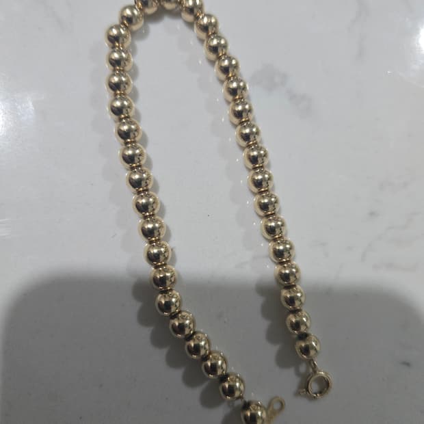 14k 옐로우골드 볼팔찌 