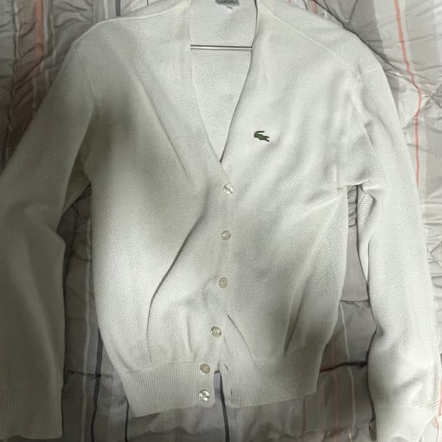 라코스테 가디건 화이트 100