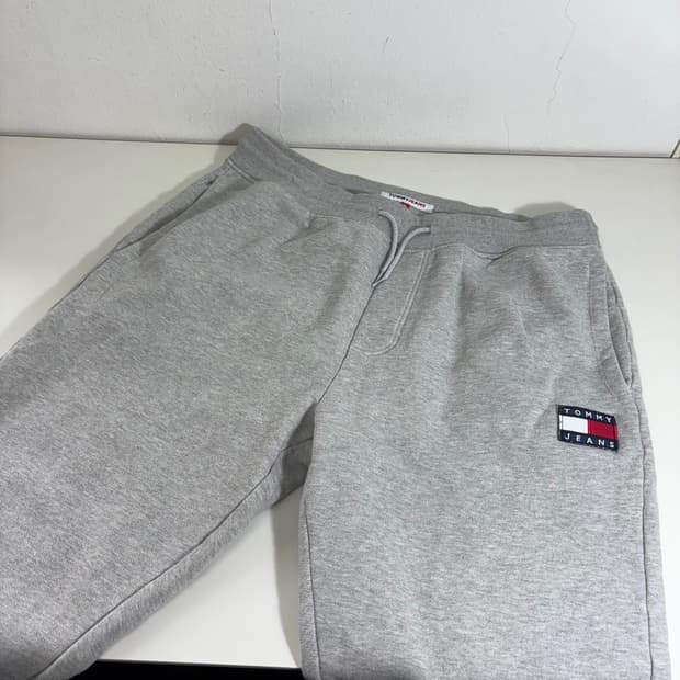 XL 타미힐피거 그레이 패치 루즈핏 면 조거팬츠