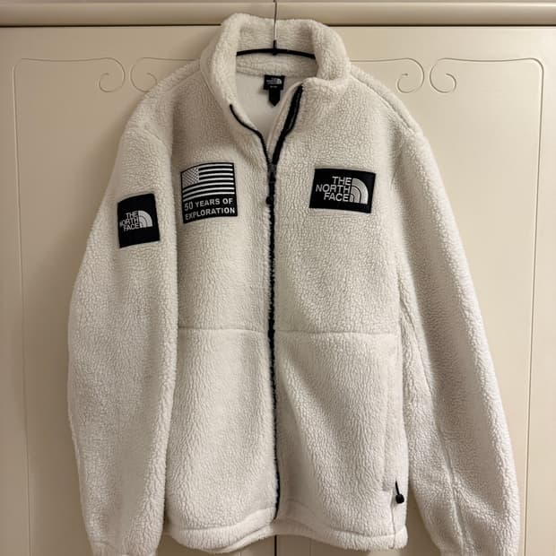노스페이스 50주년 화이트 뽀글이 플리스 후리스
