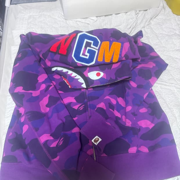 L) 베이프 퍼플카모 후드집업 정품