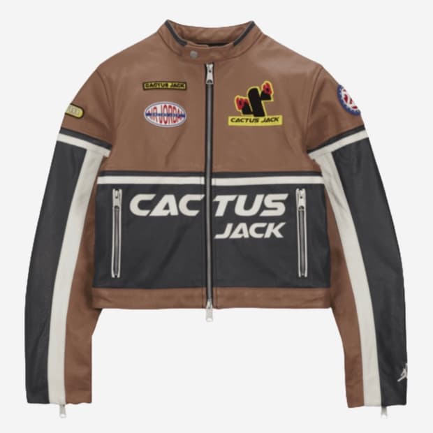 조던 x 트래비스 스캇 레더 자켓 아키오 브라운 - 아시아