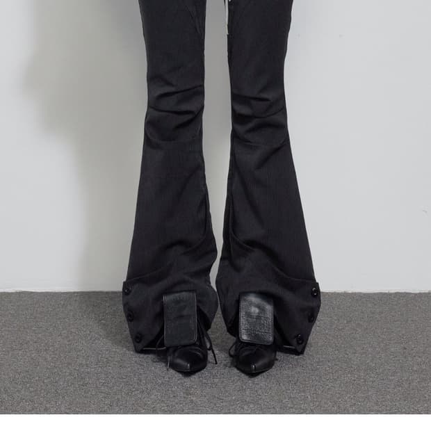 보헴서 바지 LEG LINE BOOTCUT PANTS, STRIPE BL