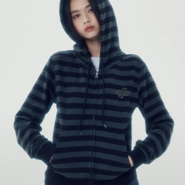 러닝하이 스트라이프 집업