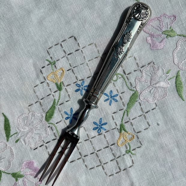 영국 앤틱 kings pattern 실버플레이트 과일 포크세트