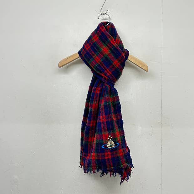 빈티지 비비안웨스트우드 체크 머플러