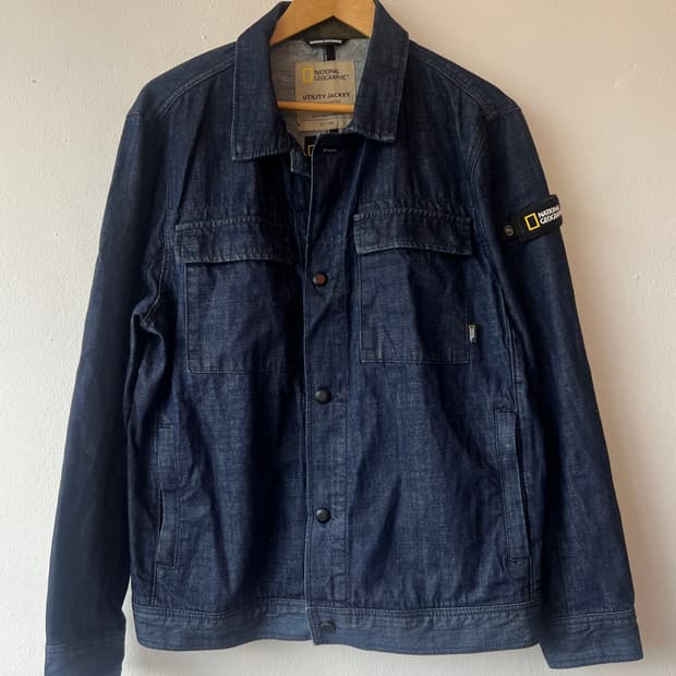 내셔널지오그래픽 남성 진청 데님 워크자켓

