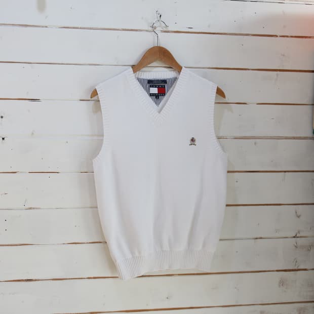(착용컷) TOMMY HILFIGER 코튼 니트 베스트 (남성용 M)