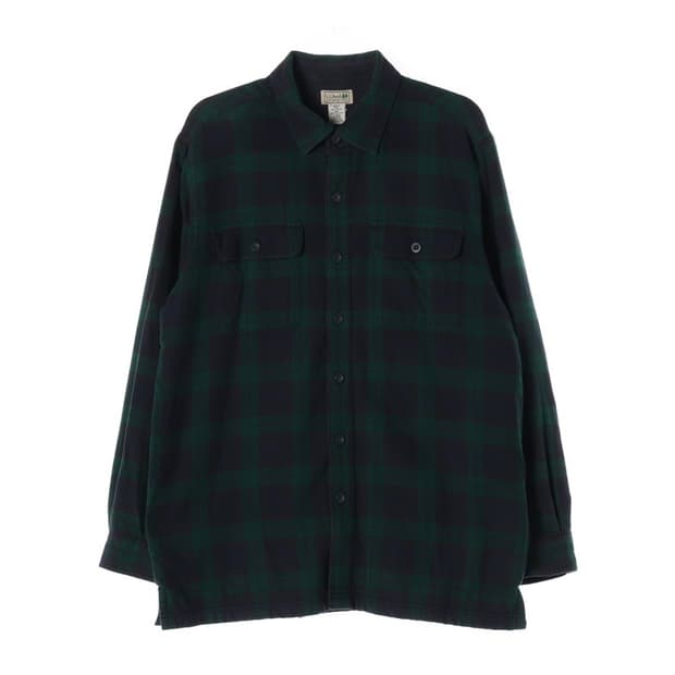 L.L.Bean 엘엘빈 블랙워치 플리스 라이닝 플란넬 셔츠 L