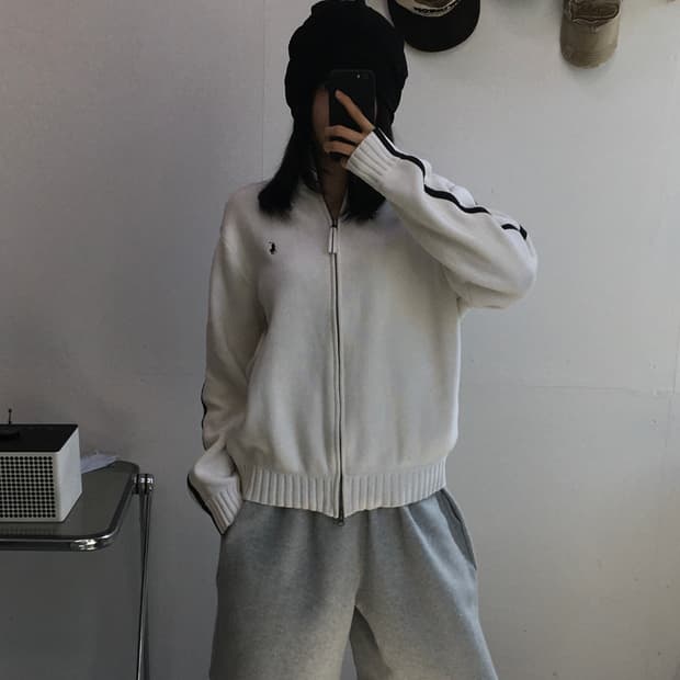 폴로 랄프로렌 사이드라인 니트집업