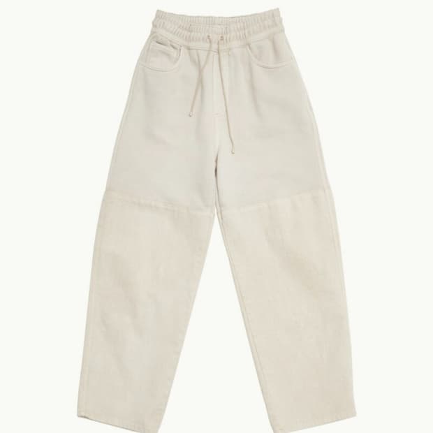 아모멘토 드로우 스트링 데님팬츠 베이지 