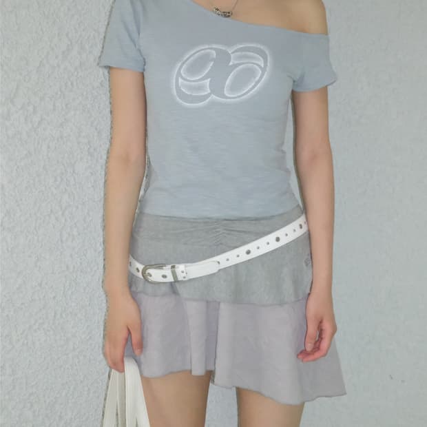 애즈온 모아 프릴 스커트 MOA FRILL SKIRT / GREY