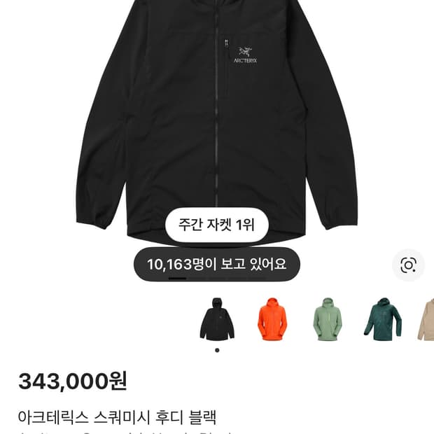 아크테릭스 스쿼미시 블랙s