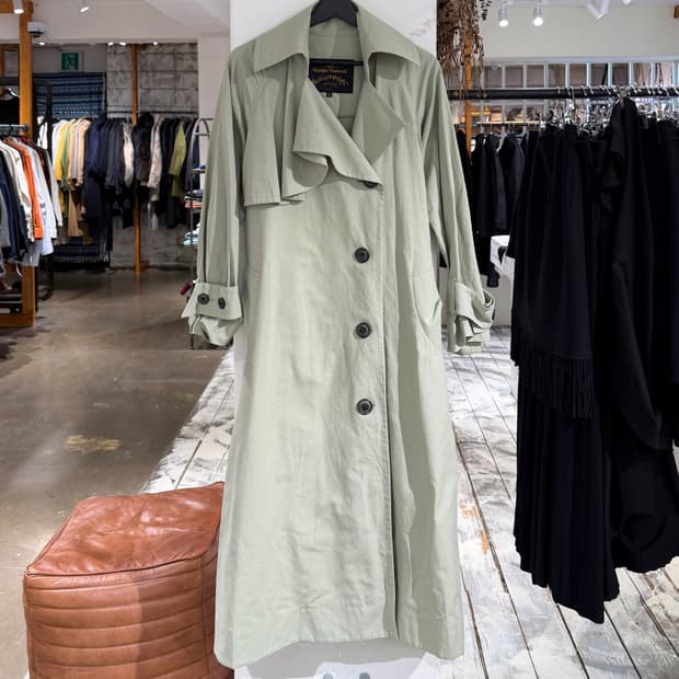 비비안웨스트우드 그린 싱글 트렌치코트 