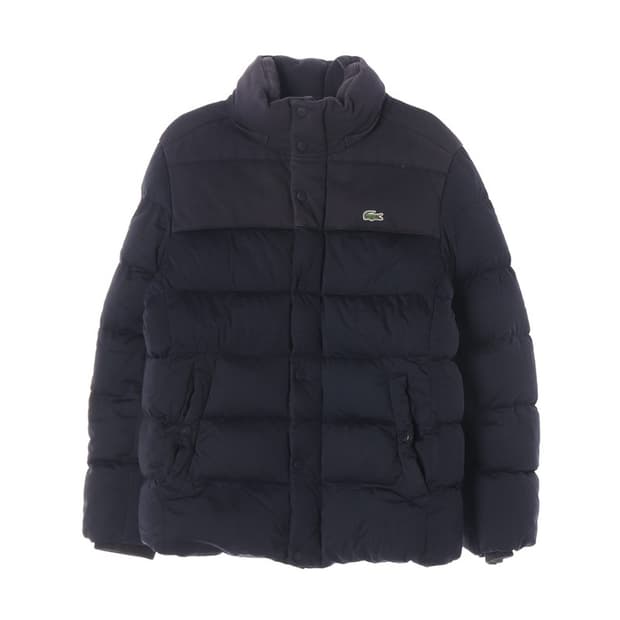 라코스테 시그니처 크록 구스다운 숏패딩 네이비 M