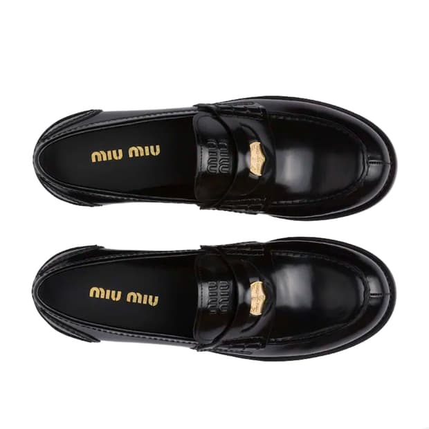 [41] 미우 미우 Miu Miu 가죽 레더 페니 코인 로퍼 블랙