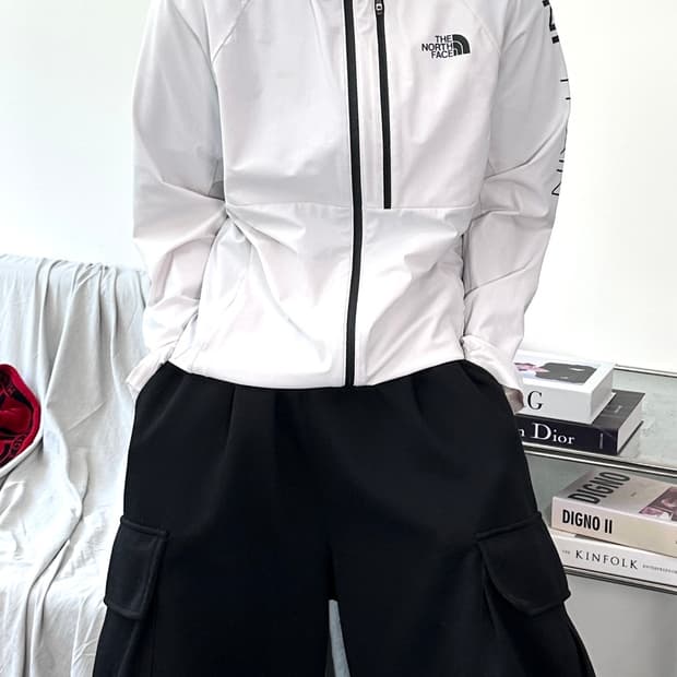 노스페이스 화이트 올 트레인 자켓 L