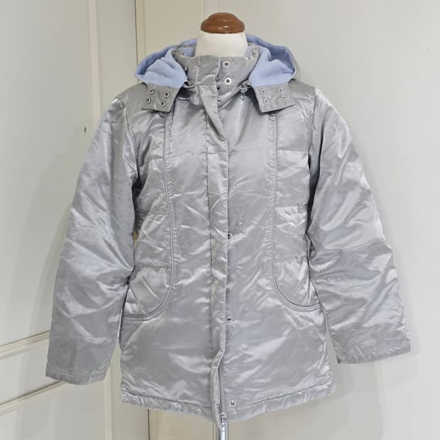 GAP) 일본판 빈티지 실버 오네갸루 오리털 후드 다운패딩