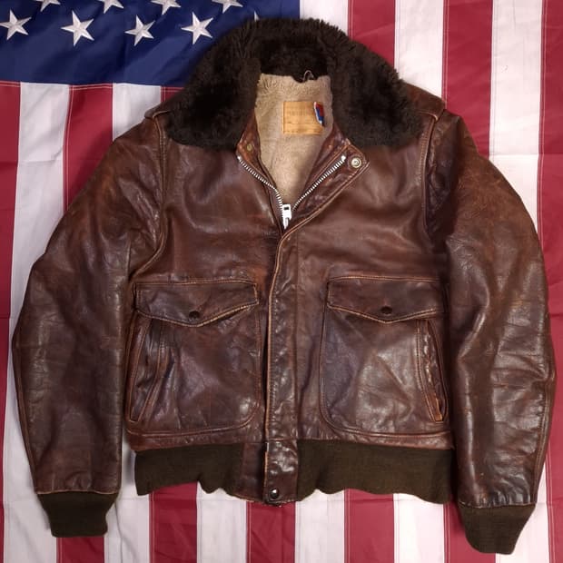 오리지날 미국제조 쇼트 G-1 리얼레더 항공자켓