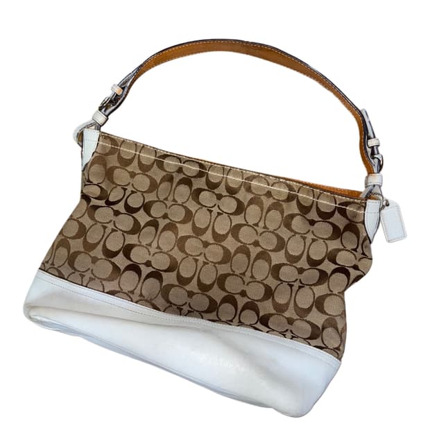 코치 시그니처 자카드 햄튼 호보 숄더백