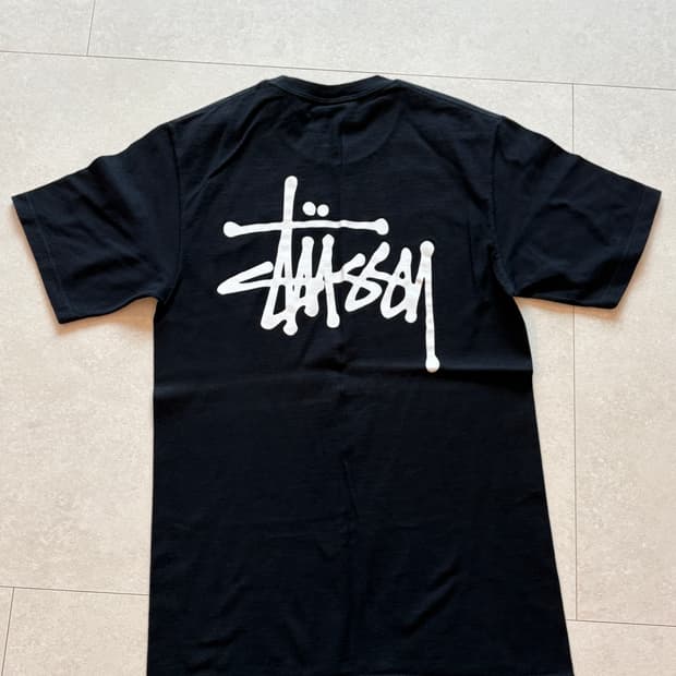 스투시 로고 블랙 반팔 티셔츠 S