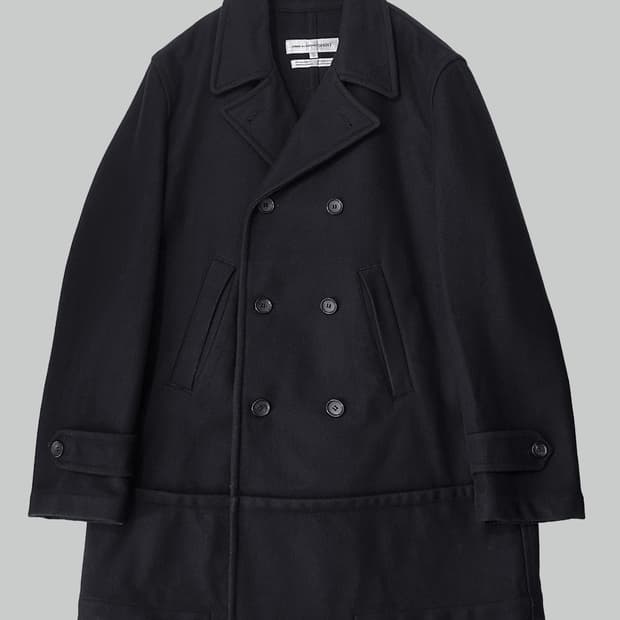 꼼데가르송 셔츠 울 피코트 다크 네이비