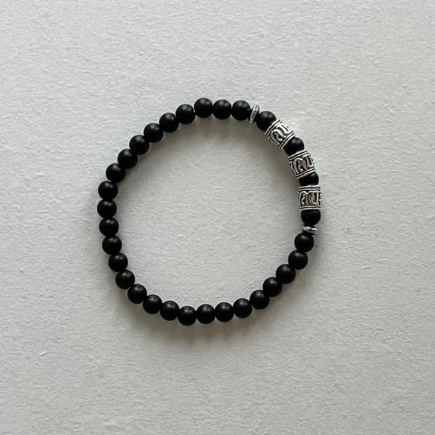 실버링 매트 원석 팔찌