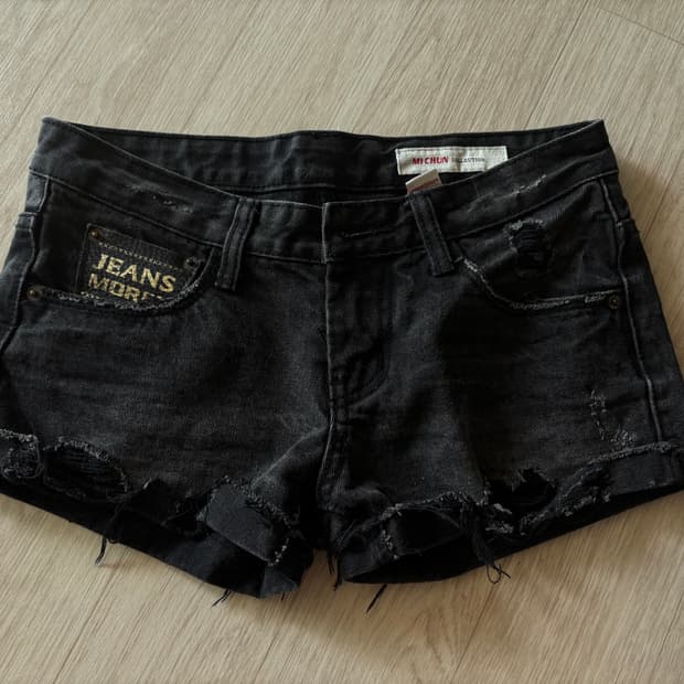 빈티지 흑청 숏팬츠