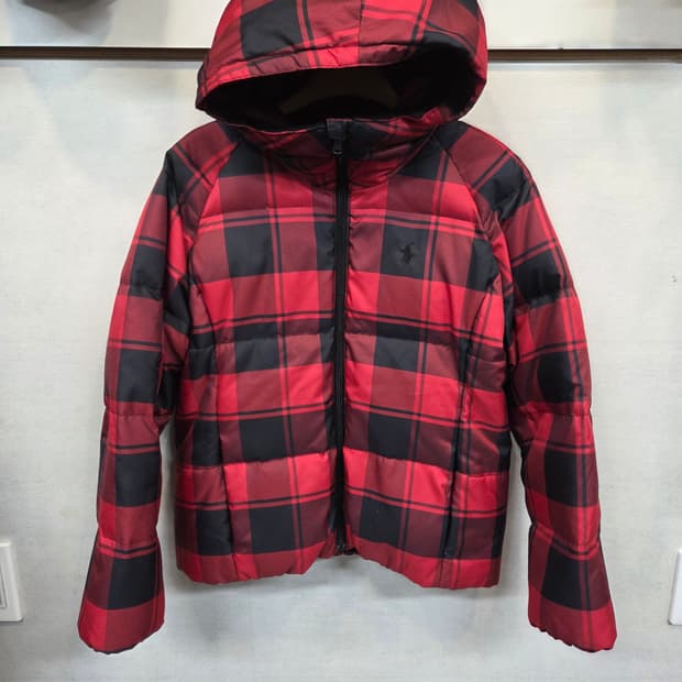 폴로랄프로렌 주니어 타탄체크 패딩 자켓 12 14 L