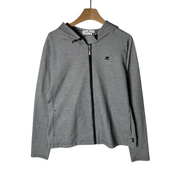 [Courreges] 꾸레쥬 체크 로고 후드집업