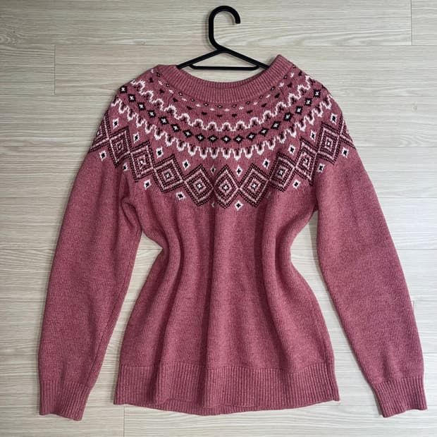 노르딕 인디핑크 울 혼방 니트