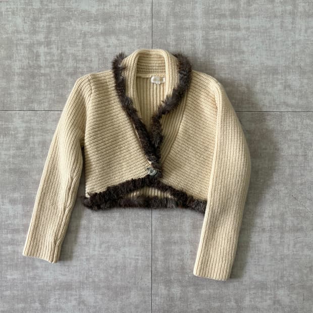 faux fur cropped knit