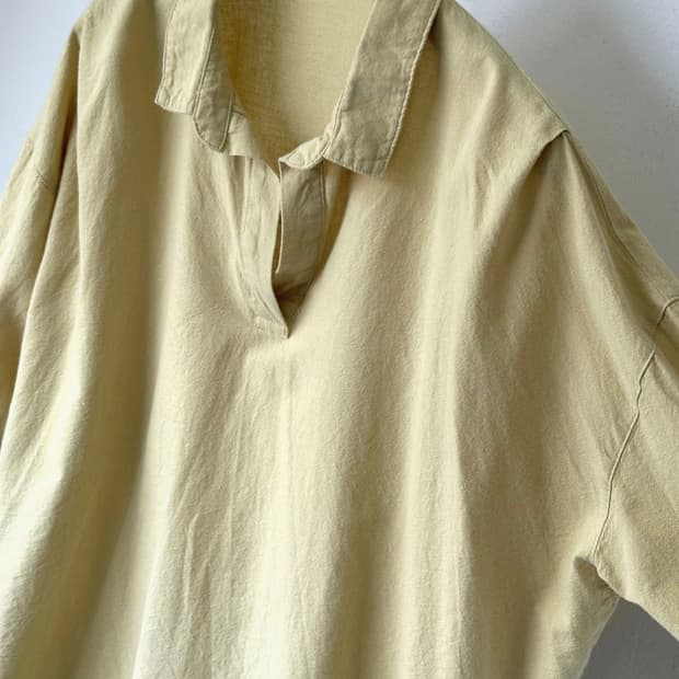 Wide silhouette rough cotton linen tunic