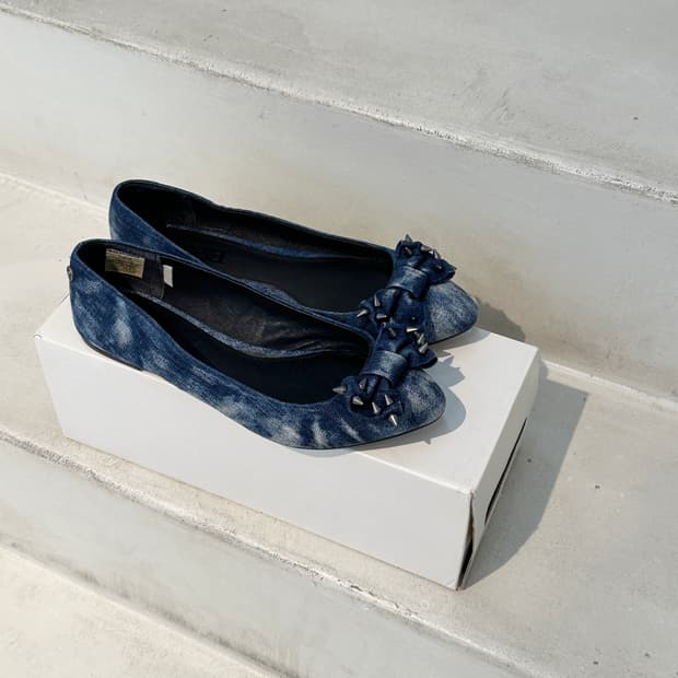 Diesel denim ribbon flats