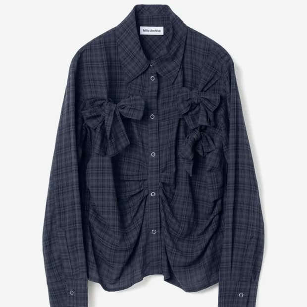 밀로우먼 리본타이셔츠 네이비 S