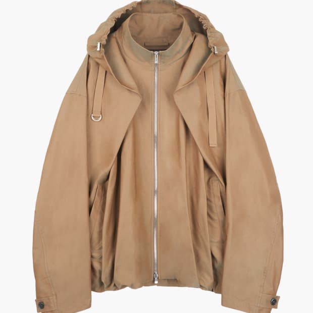 지용킴 드레이프 볼륨 후드 자켓 Green S