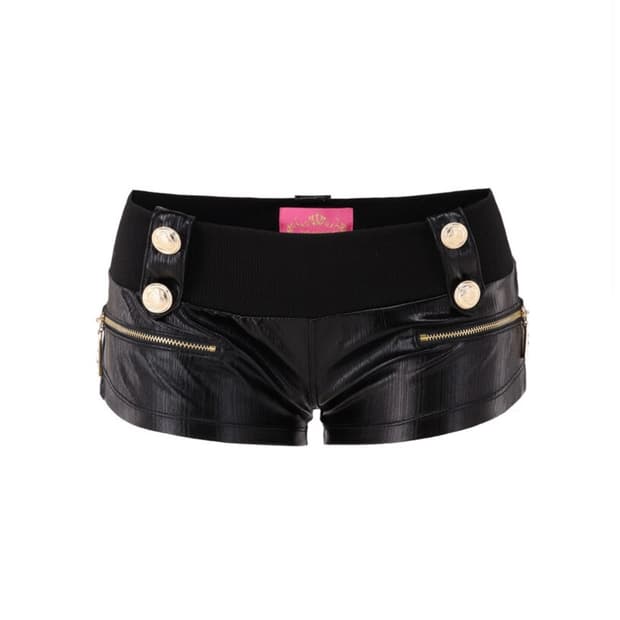 Gold metal micro shorts (black)