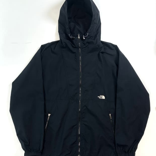 노스페이스 블랙 컴팩트 후드 써플렉스 경량 바람막이 (105)