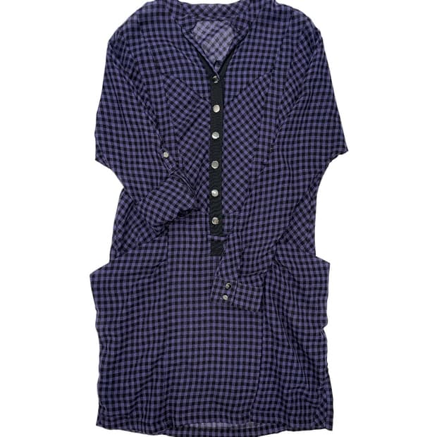 Deep Purple Gingham Shirt Dress