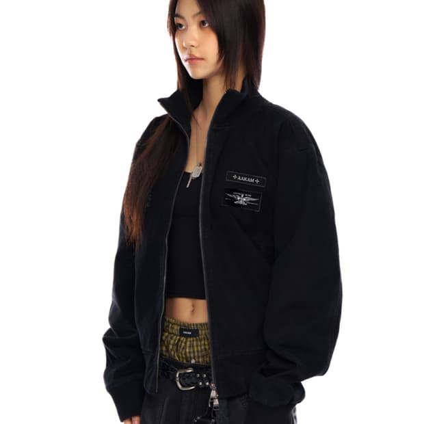 아캄 벨크로 자켓 Washed Velcro Jacket (Black)
