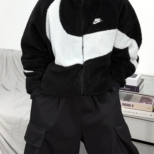 나이키 리버시블 빅스우시 블랙 화이트 자켓 2XL