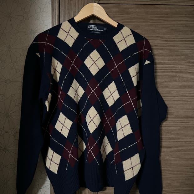 [105] 폴로 랄프로렌 90s 램스울 아가일 스웨터