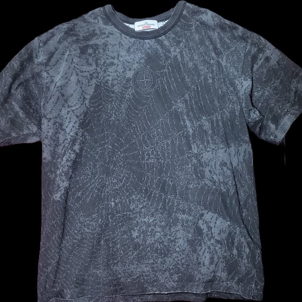 [2XL, XXL]슈프림 x 스톤 아일랜드 티셔츠 반팔 숏슬리브 탑 블랙