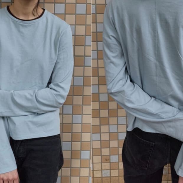 mudule semi long sleeve 스카이블루 컬러 2사이즈